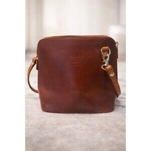 Zagara Brown Leather Gross Body Shoulder Bag
